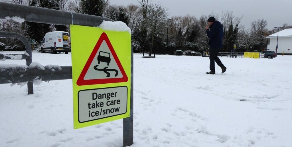 Snow in car park winter maintenance